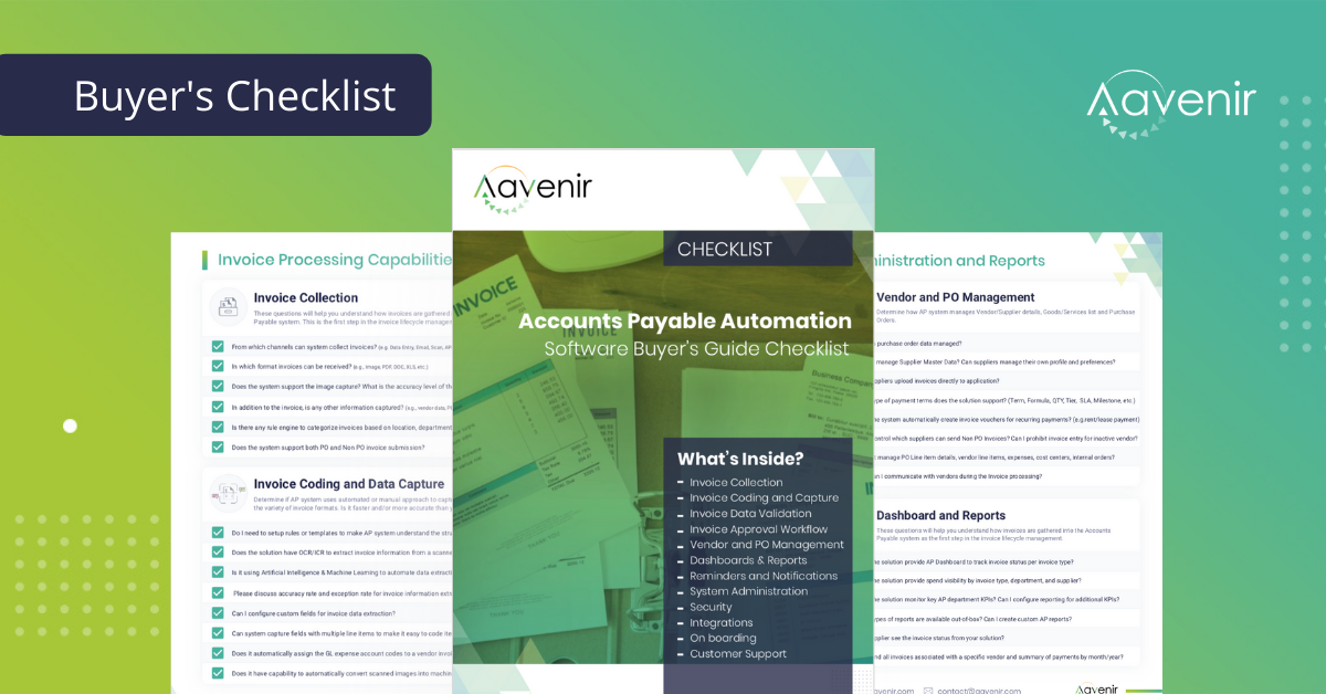 Accounts Payable Automation Software Buyer Features Checklist