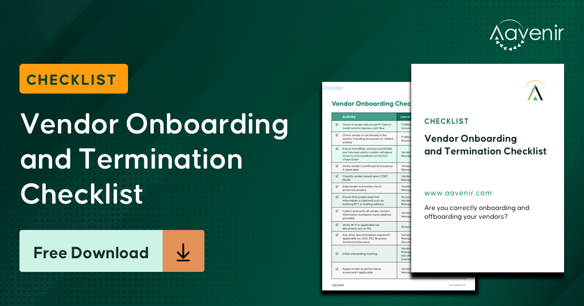 vendor onboarding and terminal checklist