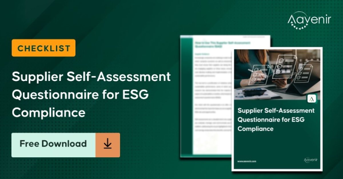 Supplier Self-Assessment Questionnaire for ESG